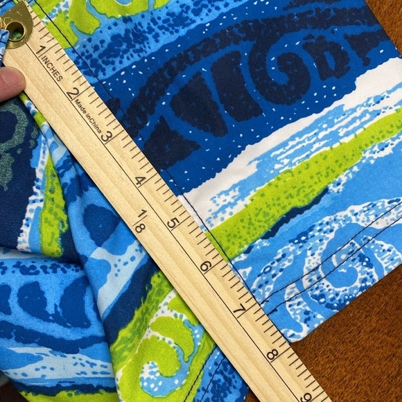 Speedo Beach Trunks Men's Large Blue Green Lined - Picture 6 of 6